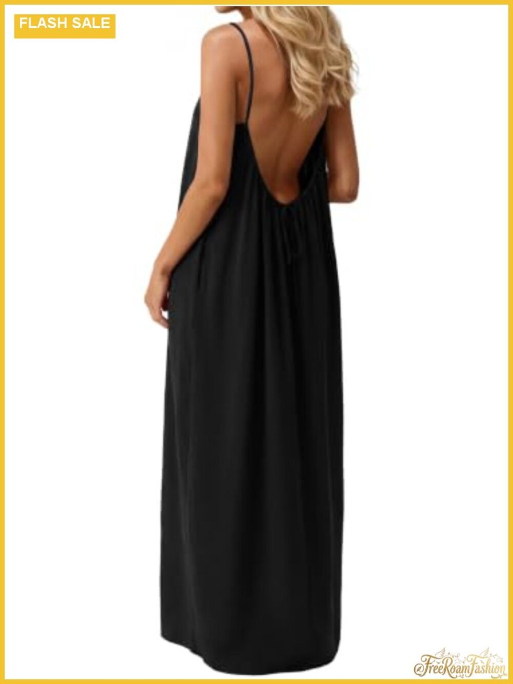 Backless Cami Sundress Flowy Spaghetti Strap Dress
